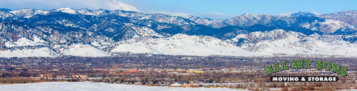 snow covered mountains in boulder