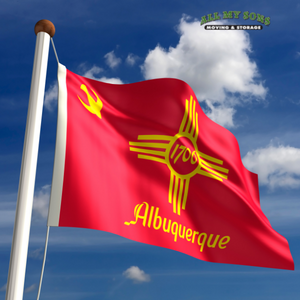 red and yellow albuquerque city flag