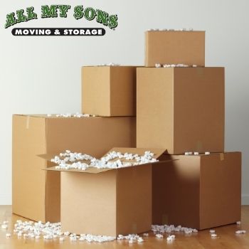 All My Sons Moving & Storage Packing Boxes and Packing Peanuts.