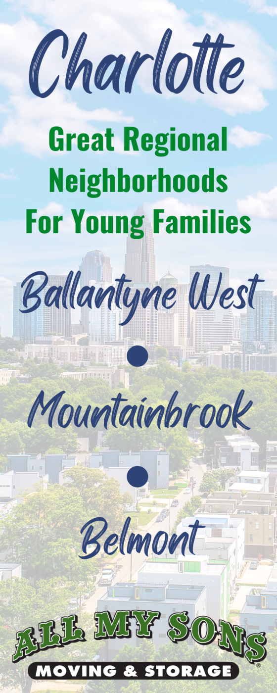 Great Regional Neighborhoods for Young Families in the Charlotte Area. Ballantyne West, Mountainbrook, Belmont.