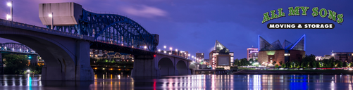 a bridge over the Chattanooga River at nightfall