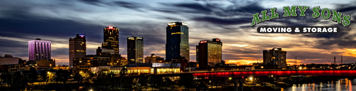 The skyline of Little Rock, Arkansas at night.