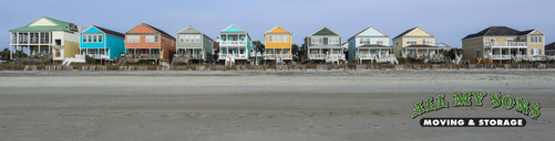 Row of colorful houses on Myrtle Beach