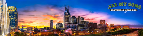 The skyline of Nashville, Tennessee.