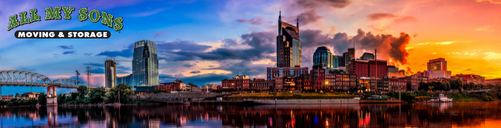 The skyline of Nashville, Tennessee.