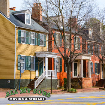 yellow and orange houses along a street in norfolk, virginia