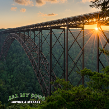 train bridge over a valley at sunset near springfield, va