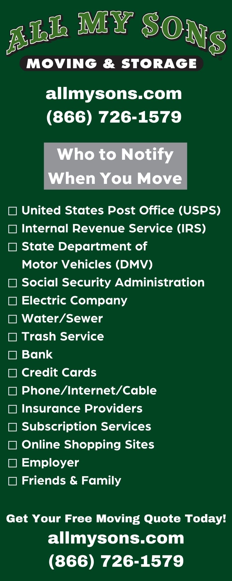 Who to Notify When You Move